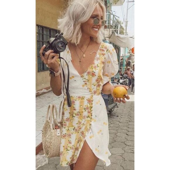 For Love and Lemons Savannah Wrap Mini Dress, $298 Large - Picture 1 of 11